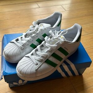 Green Adidas Superstars